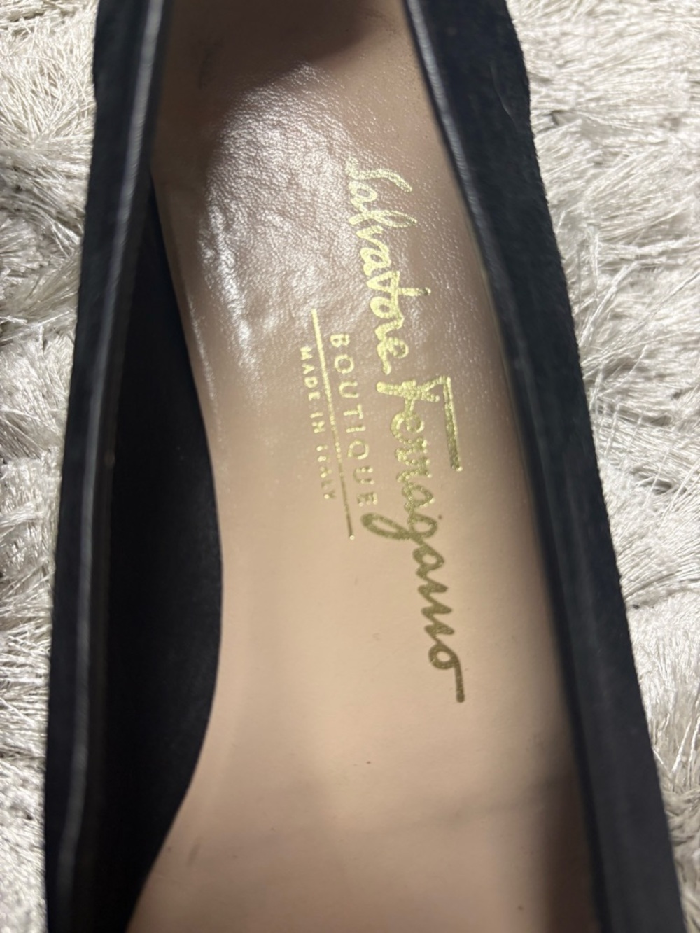 Salvatore Ferragamo Black Suede Women's Loafers sz 7.5 - Picture 5 of 7